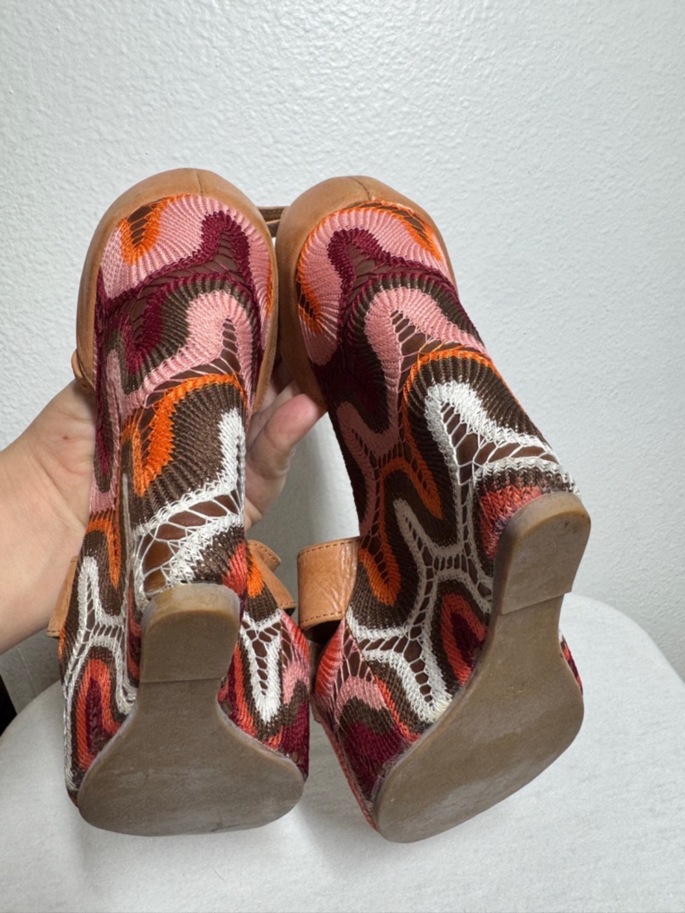 Jeffrey Campbell Bradshaw Ibiza Tan Brown Ankle Strap Wedge Open Toe Sandals 7.5 - Picture 7 of 16